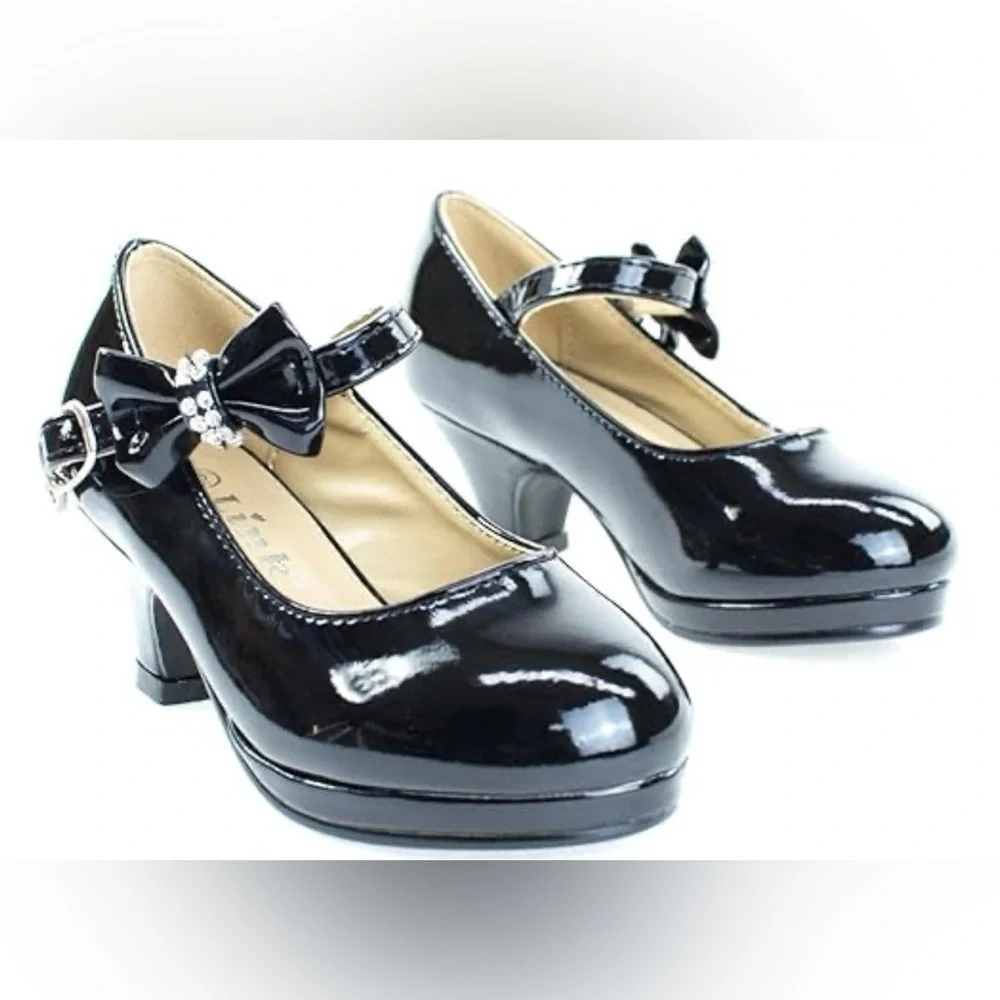 Forever Link Black Mary Jane Heels Girls Size 10